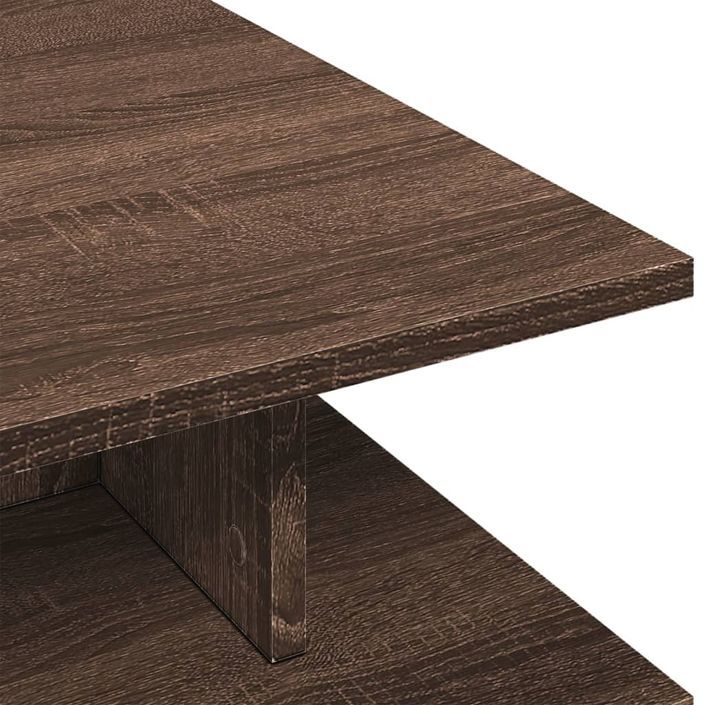 Table basse chêne marron 102x55x35 cm bois d'ingénierie - Photo n°7