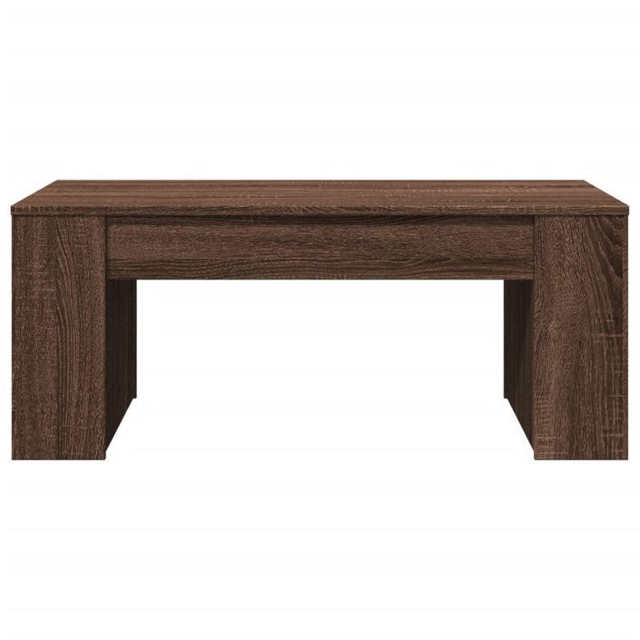 Table basse chêne marron 102x55x42 cm bois d'ingénierie - Photo n°4