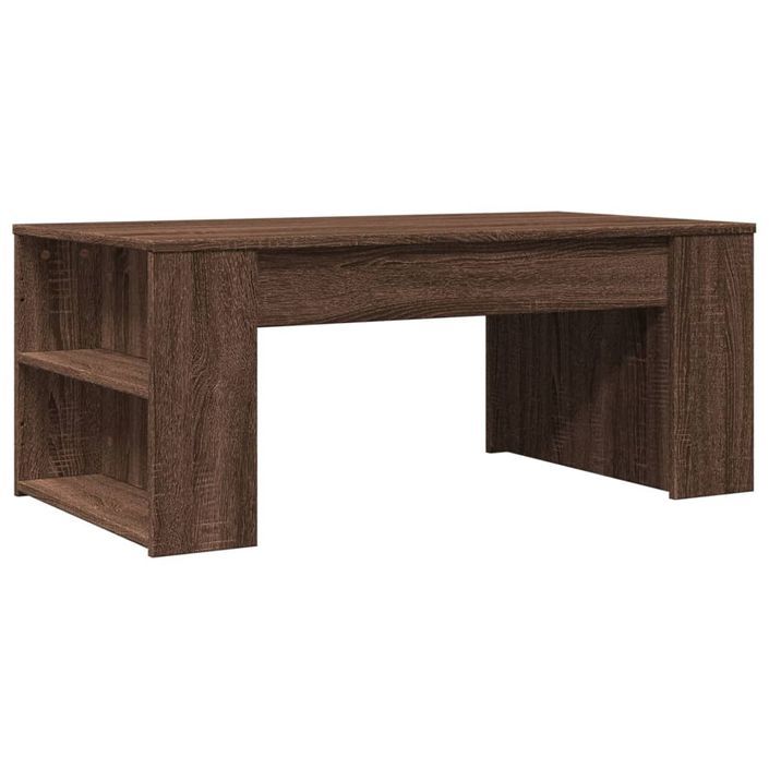 Table basse chêne marron 102x55x42 cm bois d'ingénierie - Photo n°6