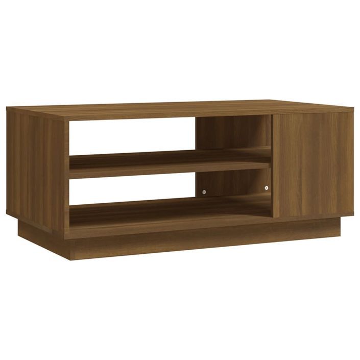 Table basse chêne marron 102x55x43 cm bois d'ingénierie - Photo n°2