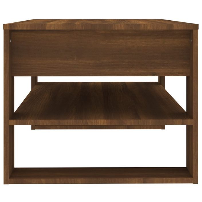 Table basse Chêne marron 102x55x45 cm Bois d'ingénierie - Photo n°4