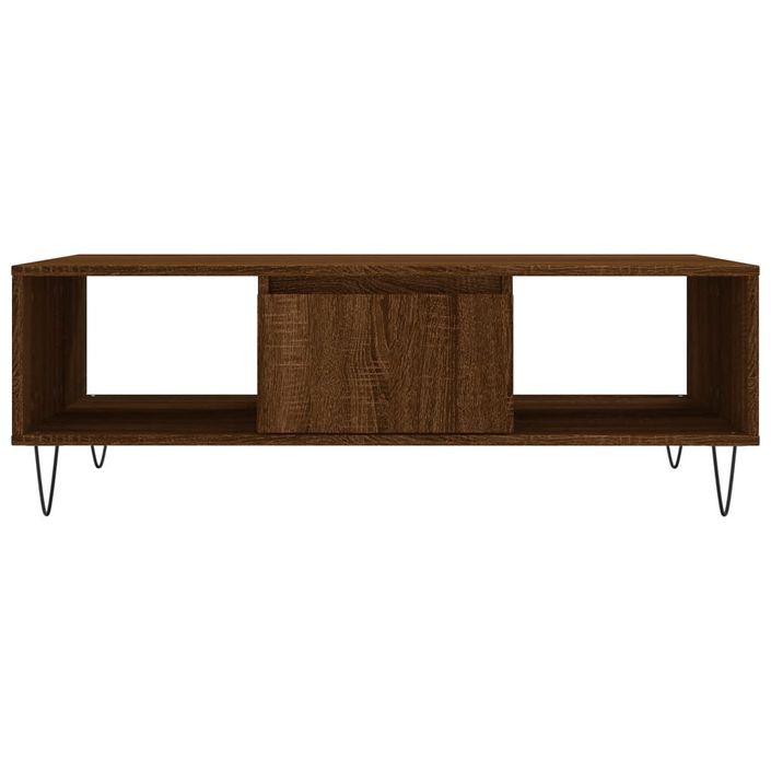 Table basse chêne marron 104x60x35 cm bois d'ingénierie - Photo n°5