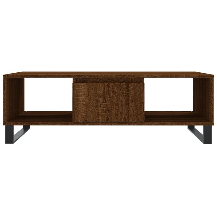 Table basse chêne marron 104x60x35 cm bois d'ingénierie - Photo n°5