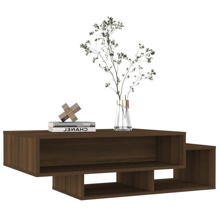 Table basse Chêne marron 105x55x32 cm Bois d'ingénierie - Photo n°3