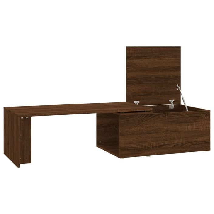 Table basse Chêne marron 150x50x35 cm Bois d'ingénierie - Photo n°8