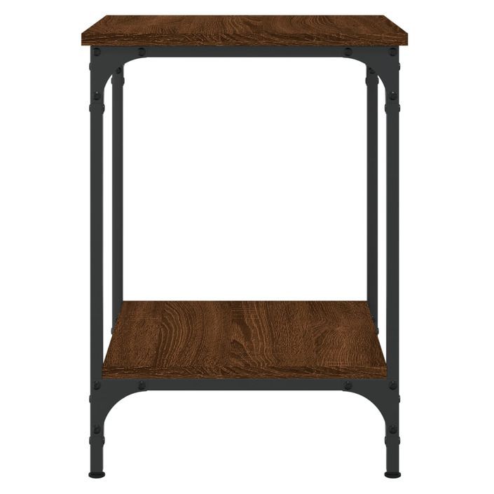 Table basse chêne marron 40x40x55 cm bois d'ingénierie - Photo n°4