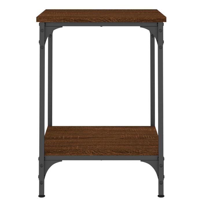 Table basse chêne marron 40x40x55 cm bois d'ingénierie - Photo n°6