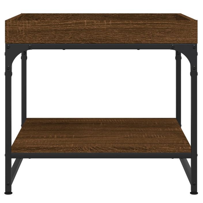 Table basse chêne marron 49,5x49,5x45 cm bois d'ingénierie - Photo n°4