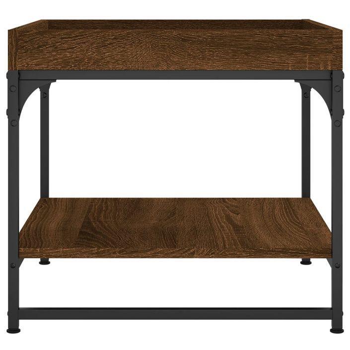 Table basse chêne marron 49,5x49,5x45 cm bois d'ingénierie - Photo n°5