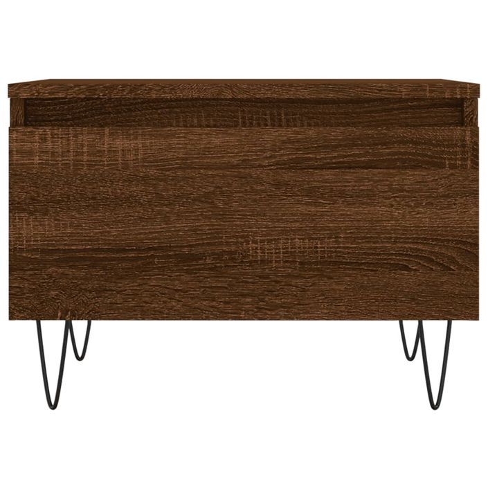 Table basse chêne marron 50x46x35 cm bois d'ingénierie - Photo n°5