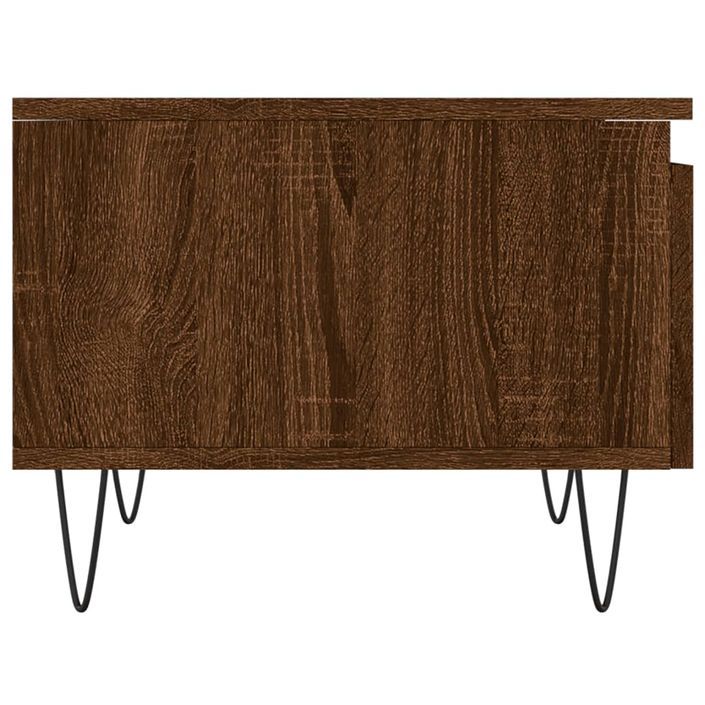 Table basse chêne marron 50x46x35 cm bois d'ingénierie - Photo n°7