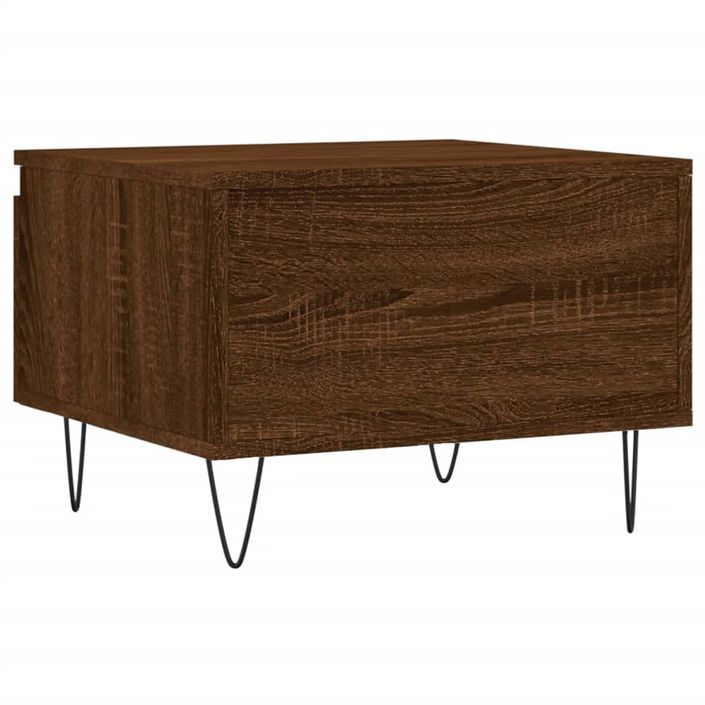 Table basse chêne marron 50x46x35 cm bois d'ingénierie - Photo n°8