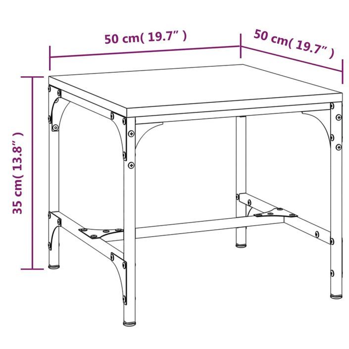 Table basse Chêne marron 50x50x35 cm Bois d'ingénierie - Photo n°7