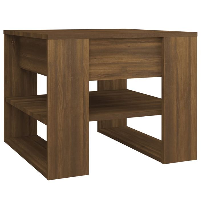 Table basse Chêne marron 55,5x55x45 cm Bois d'ingénierie - Photo n°1