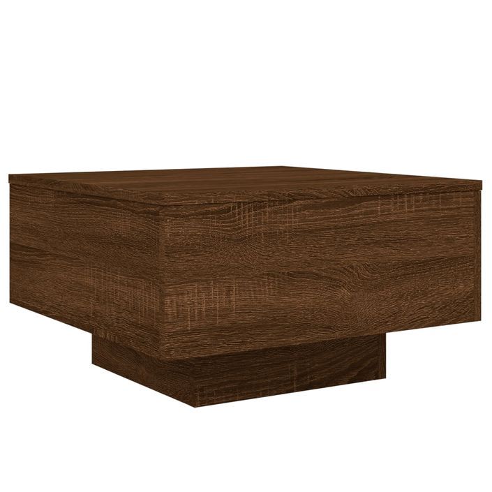 Table basse chêne marron 55x55x31 cm bois d'ingénierie - Photo n°7