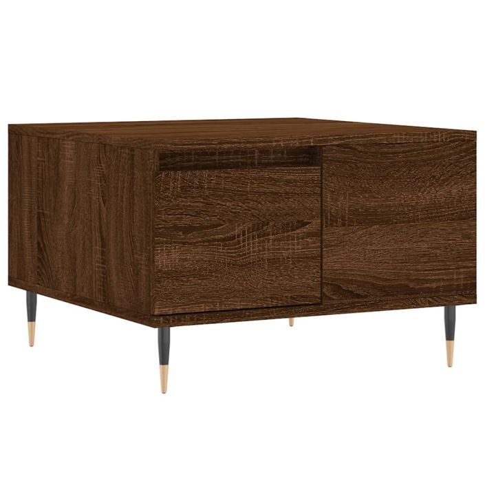 Table basse chêne marron 55x55x36,5 cm bois d'ingénierie - Photo n°1