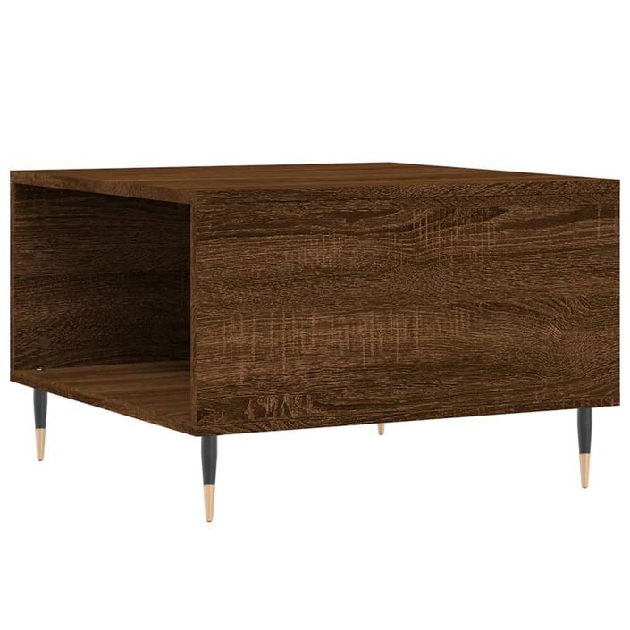 Table basse chêne marron 55x55x36,5 cm bois d'ingénierie - Photo n°8