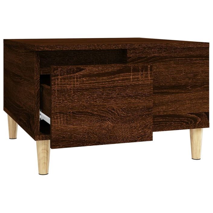 Table basse chêne marron 55x55x36,5 cm bois d'ingénierie - Photo n°6