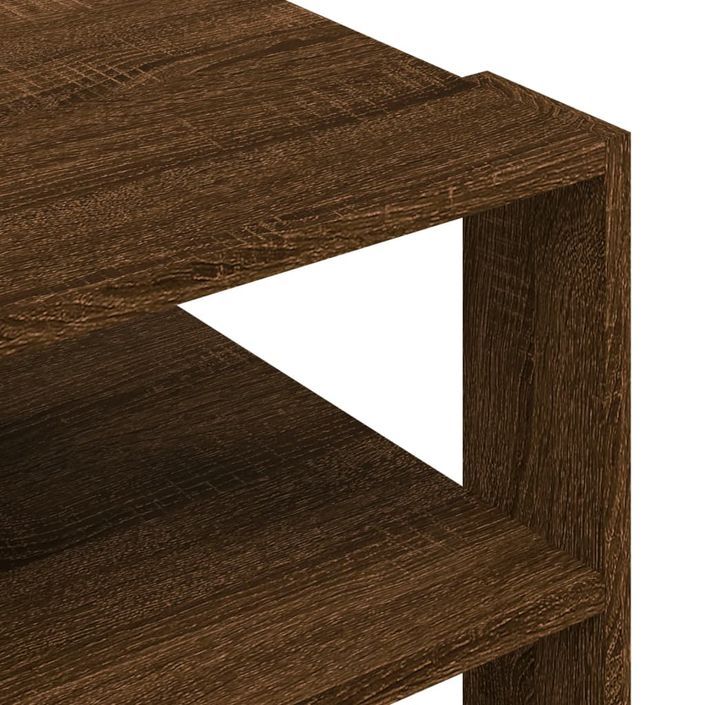 Table basse chêne marron 59,5x59,5x40 cm bois d'ingénierie - Photo n°7