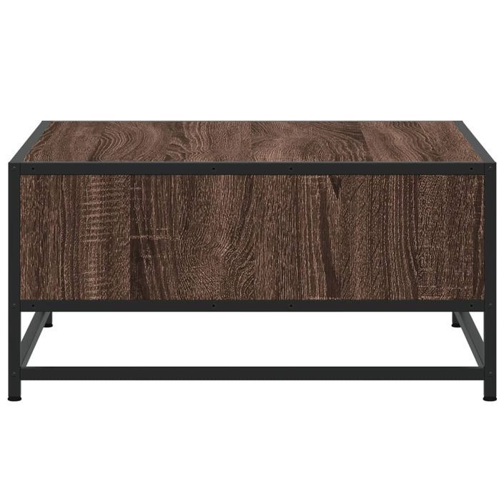 Table basse chêne marron 60,5x60,5x30cm bois d'ingénierie/métal - Photo n°6