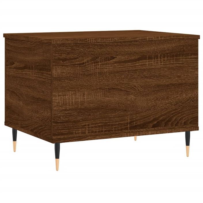 Table basse Chêne marron 60x44,5x45 cm Bois d'ingénierie - Photo n°5