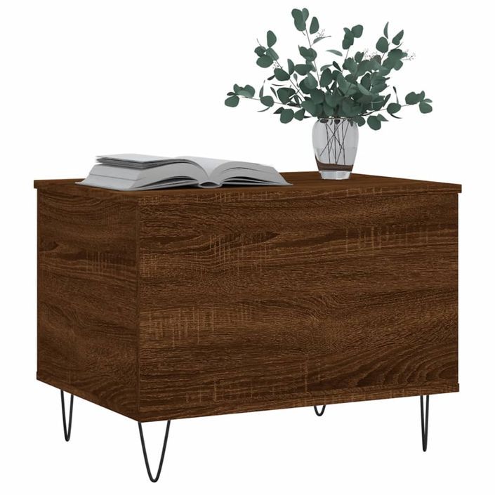 Table basse Chêne marron 60x44,5x45 cm Bois d'ingénierie - Photo n°4