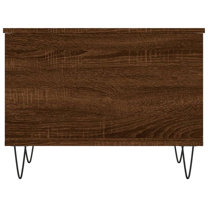 Table basse Chêne marron 60x44,5x45 cm Bois d'ingénierie - Photo n°6