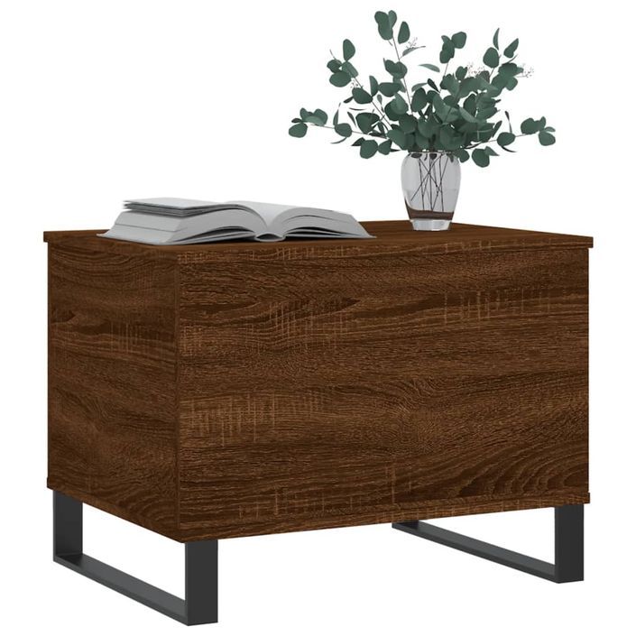 Table basse Chêne marron 60x44,5x45 cm Bois d'ingénierie - Photo n°4