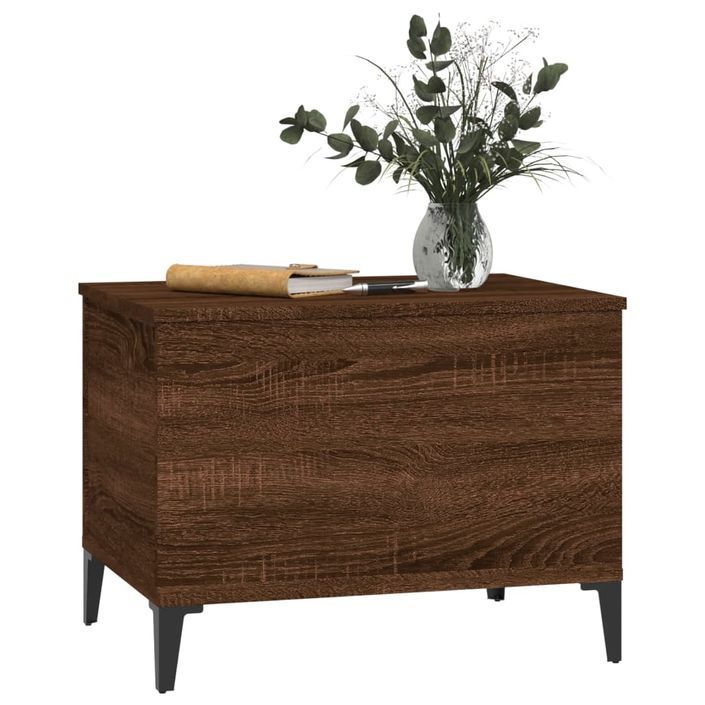 Table basse Chêne marron 60x44,5x45 cm Bois d'ingénierie - Photo n°4