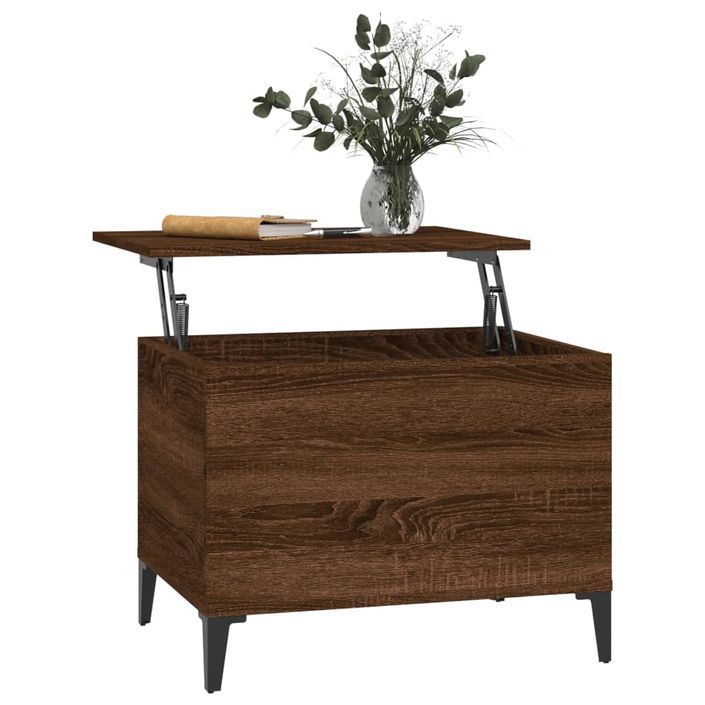 Table basse Chêne marron 60x44,5x45 cm Bois d'ingénierie - Photo n°5