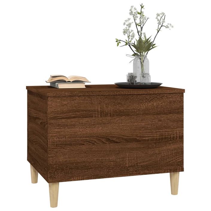 Table basse Chêne marron 60x44,5x45 cm Bois d'ingénierie - Photo n°4