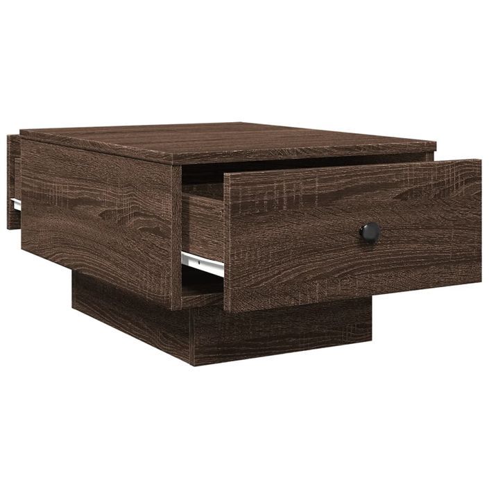 Table basse chêne marron 60x45x31 cm bois d'ingénierie - Photo n°7