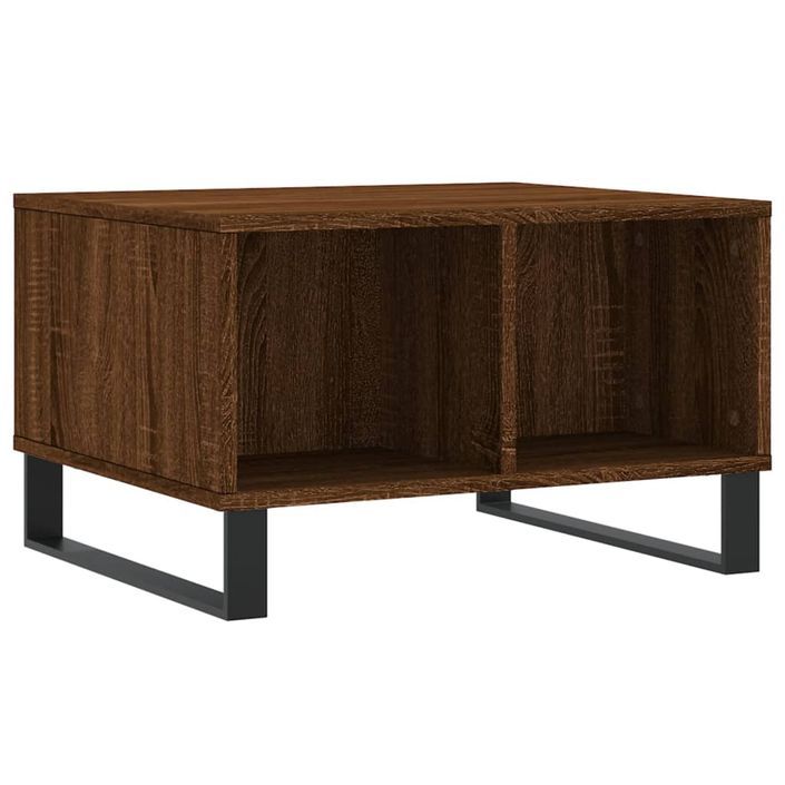 Table basse Chêne marron 60x50x36,5 cm Bois d'ingénierie - Photo n°1