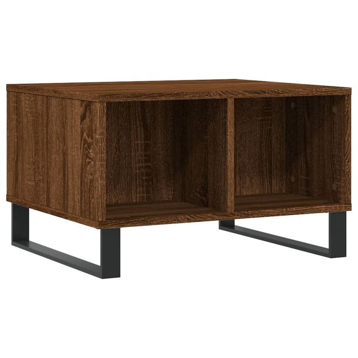 Table basse Chêne marron 60x50x36,5 cm Bois d'ingénierie - Photo n°6