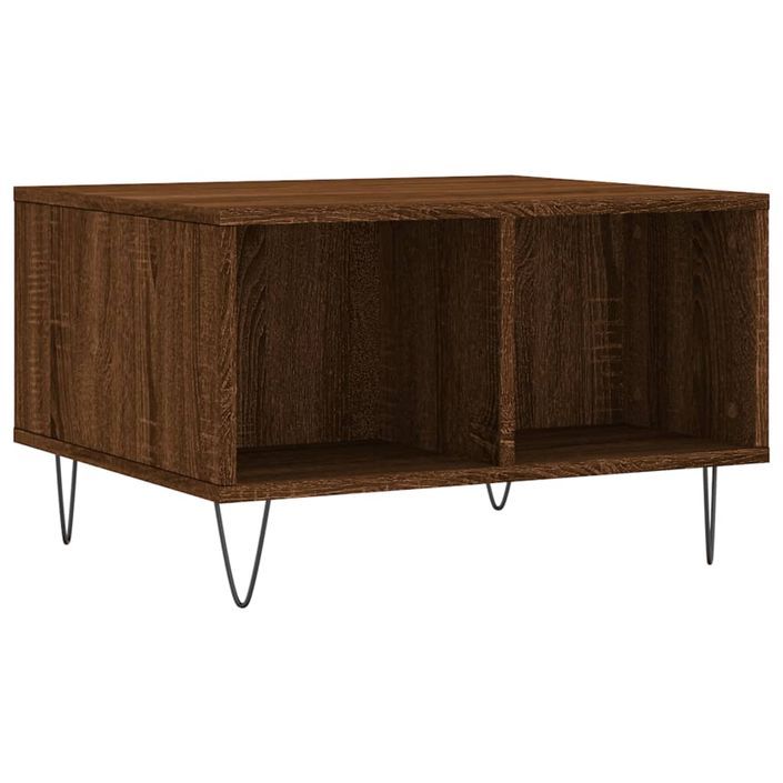 Table basse Chêne marron 60x50x36,5 cm Bois d'ingénierie - Photo n°1