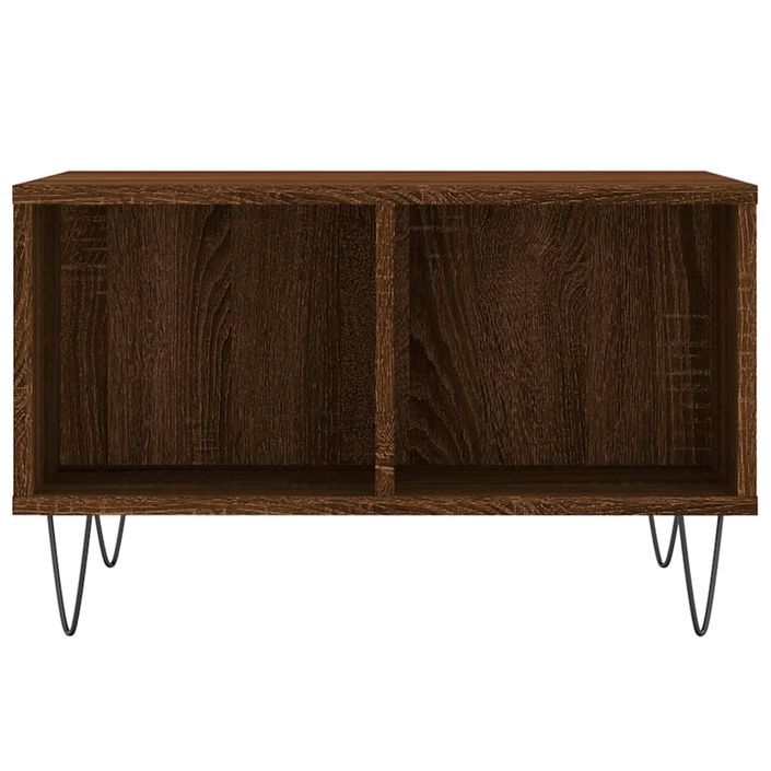 Table basse Chêne marron 60x50x36,5 cm Bois d'ingénierie - Photo n°4