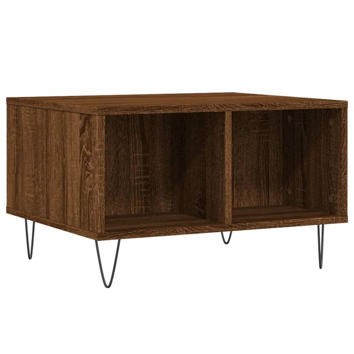 Table basse Chêne marron 60x50x36,5 cm Bois d'ingénierie - Photo n°6