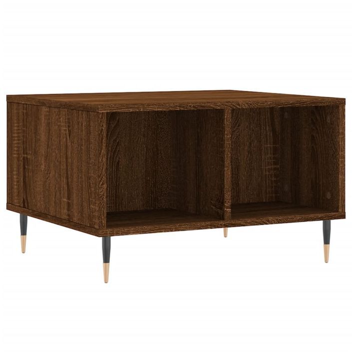 Table basse Chêne marron 60x50x36,5 cm Bois d'ingénierie - Photo n°1