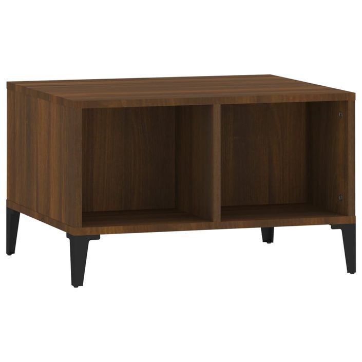 Table basse Chêne marron 60x50x36,5 cm Bois d'ingénierie - Photo n°1