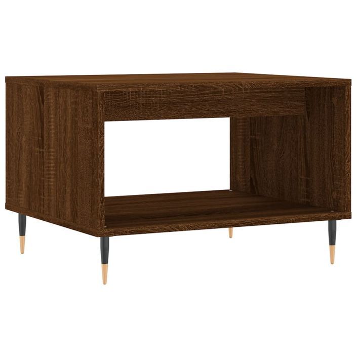 Table basse chêne marron 60x50x40 cm bois d'ingénierie - Photo n°2