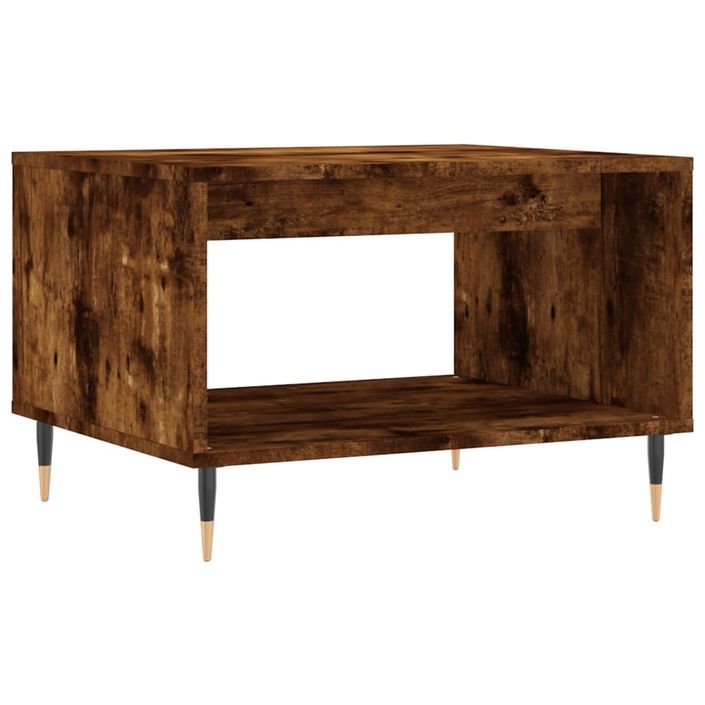 Table basse chêne marron 60x50x40 cm bois d'ingénierie - Photo n°6