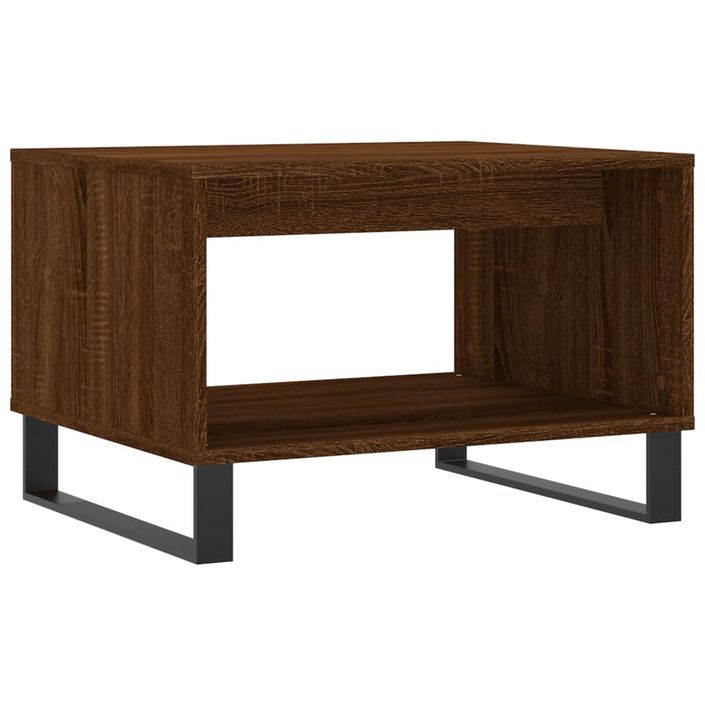 Table basse chêne marron 60x50x40 cm bois d'ingénierie - Photo n°2