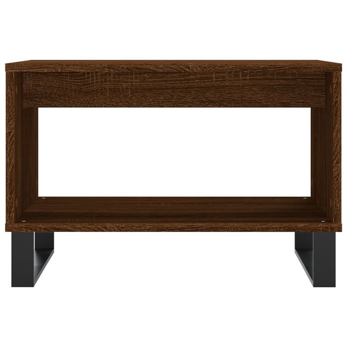 Table basse chêne marron 60x50x40 cm bois d'ingénierie - Photo n°4