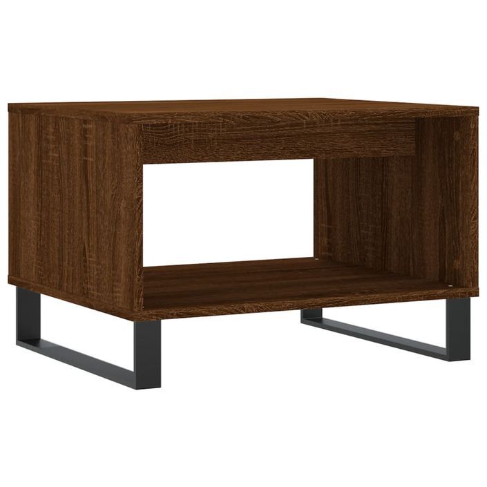 Table basse chêne marron 60x50x40 cm bois d'ingénierie - Photo n°6