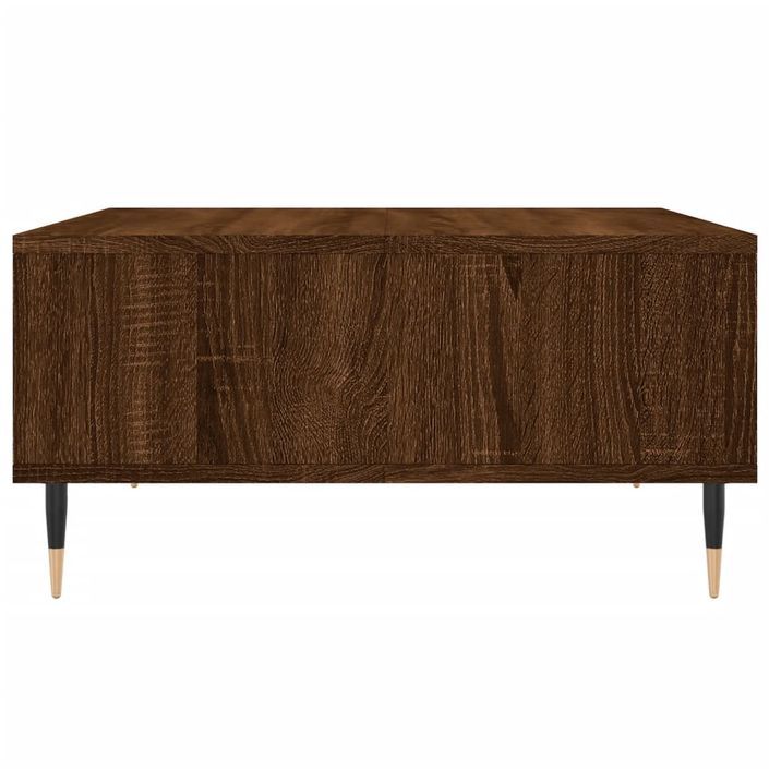 Table basse chêne marron 60x60x30 cm bois d'ingénierie - Photo n°5