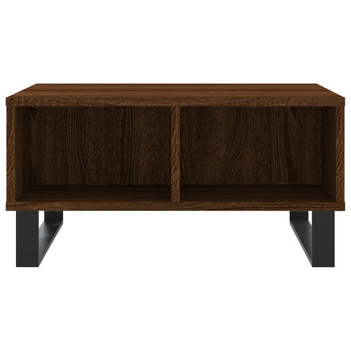 Table basse chêne marron 60x60x30 cm bois d'ingénierie - Photo n°4