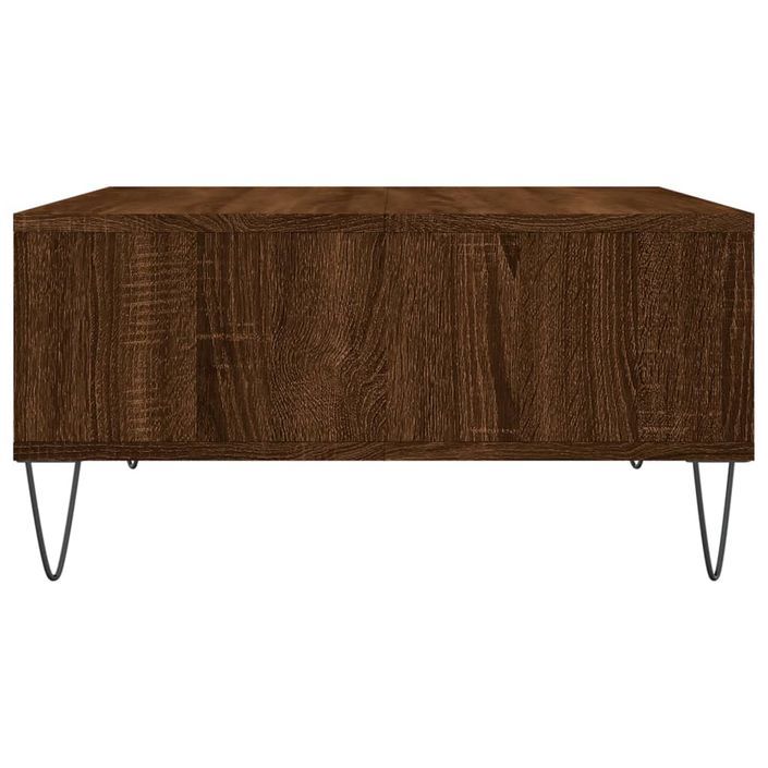 Table basse chêne marron 60x60x30 cm bois d'ingénierie - Photo n°5