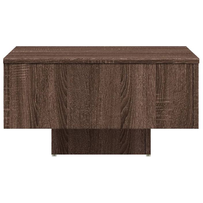 Table basse Chêne marron 60x60x31,5 cm Bois d'ingénierie - Photo n°5