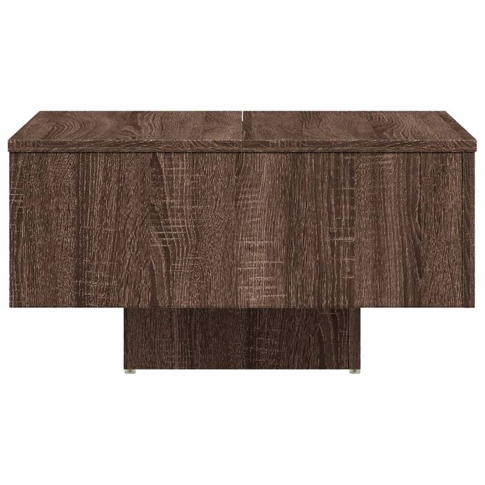 Table basse Chêne marron 60x60x31,5 cm Bois d'ingénierie - Photo n°6