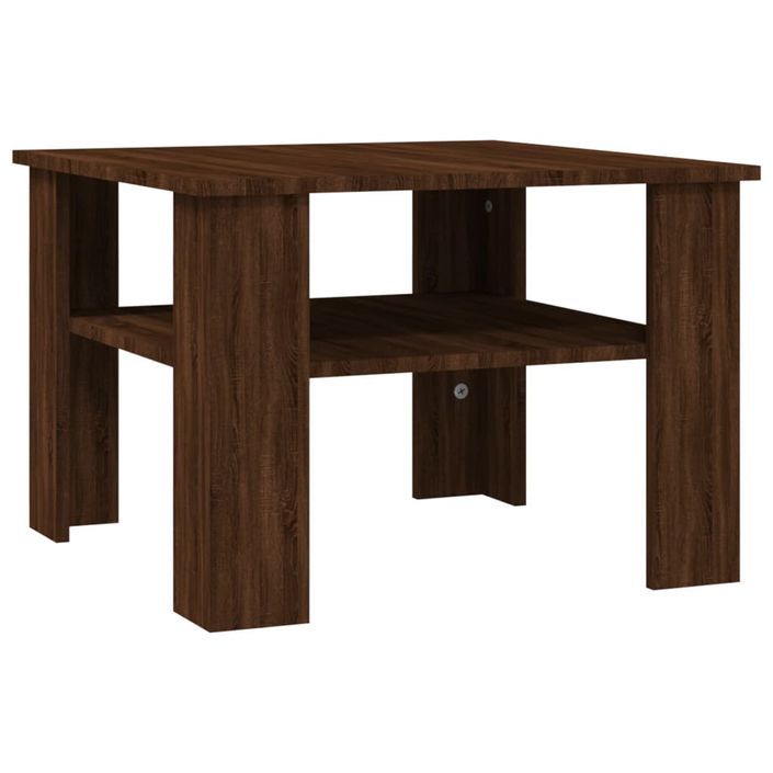 Table basse Chêne marron 60x60x42 cm Bois d'ingénierie - Photo n°1